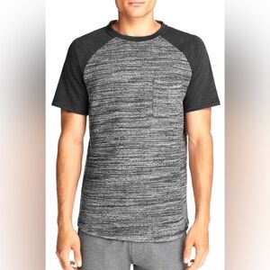 Sovereign Code Men's Raglan Short Sleeve T-Shirt Heathered Black/Grey Size L